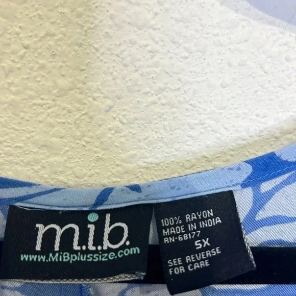 MIB Plus size blue button down dress with back drawstring size 5X never worn - Picture 4 of 7